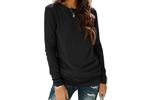 ATHMILE Womens Long Sleeve Shirts Basic Tee Fall Trendy Spring Top Business Casual Beach Vacation Workout 2025 Fashion