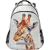 Kcldeci Watercolor Giraffe Kids Backpack for Boys Girls Elementary Schoolbag Kindergarten Bookbags Preschool School Bag Toddler Book Bags Travel Bag