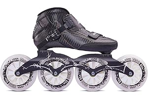Professional Inline Speed Skates - 4 Wheels Carbon Fiber Roller Skates Shoes for Men Women Indoor Outdoor Skating Single Row
