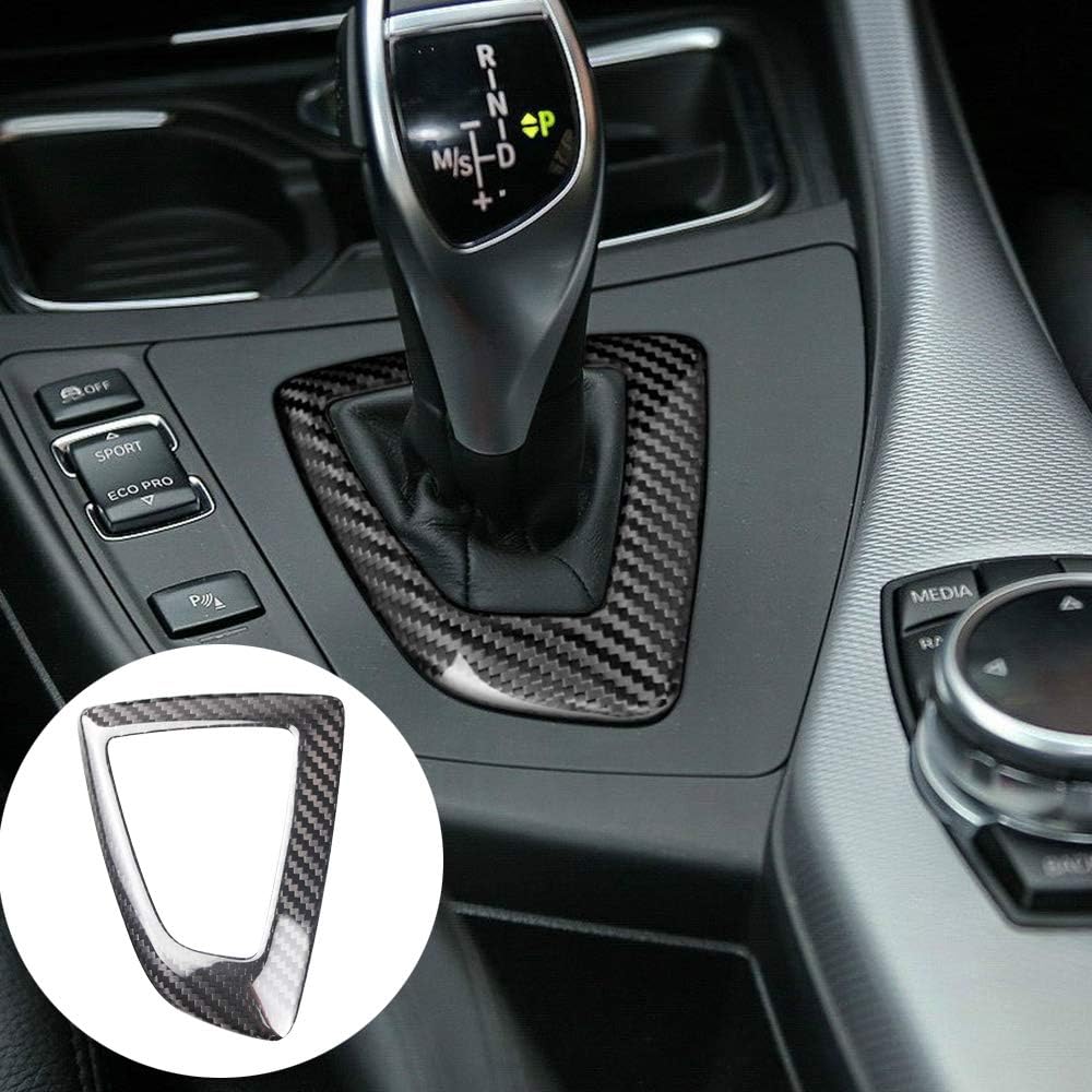 Bluecow Carbon Fiber Gear Shift Knobs Panel Cover Trim Sticker for BMW