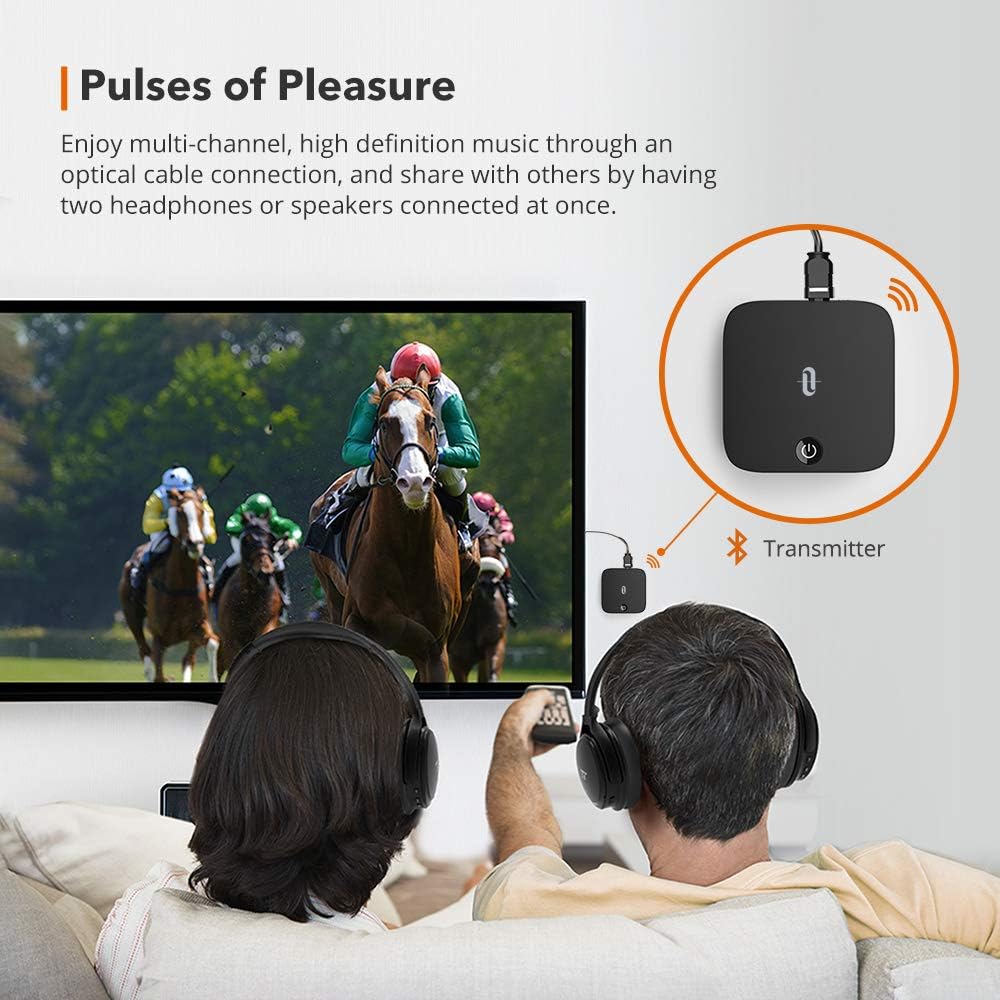 TaoTronics Bluetooth 5.0 Transmitter and Receiver, Digital Optical TOSLINK and 3.5mm Wireless Audio Adapter for TV/Home Stereo System - Low Latency: Electronics