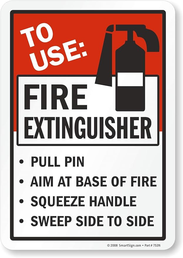 Fire Extinguisher Instruction Label By SmartSign 7" x 10