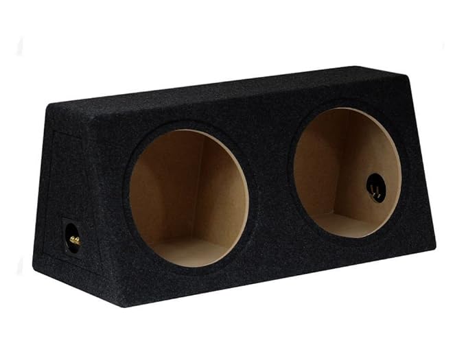 Twin Sub Box Subwoofer Gehäuse Bass Leer Gehäuse schwarz doppelt