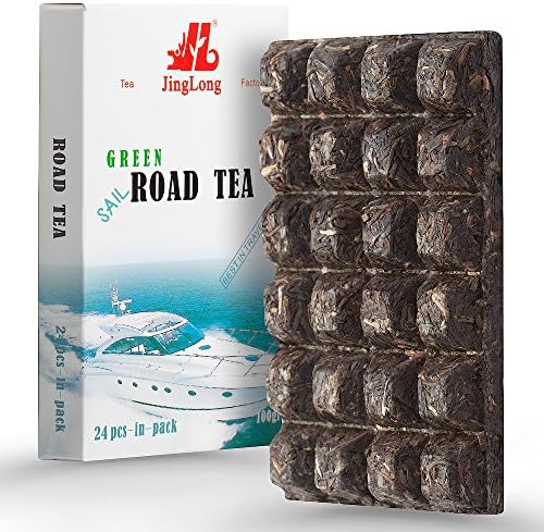 Pu erh Green Tea of 24 Portions for 48 Servings - Yunnan Chinese Aged Raw Pu-erh Tea - Green Puerh Tea Loose Leaf - Natural Detox Sheng Puer Brick with Caffeine for Weight Loss –Tea Cakes - 100gram
