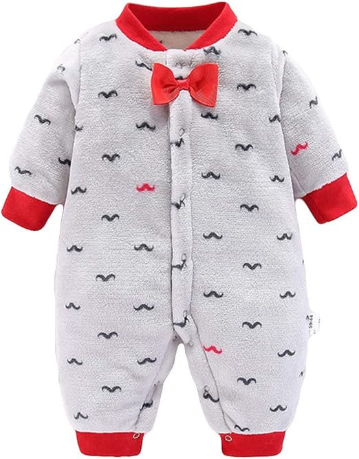 Baby Romper Fleece Bodysuit Jumpsuit Long Sleeve Onesie Pajama Coverall
