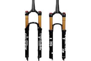 ZTZ 26/27.5/29 inch MTB Air Suspension Fork, 1 1/8 to 1.5 inch Tapered Tube,120mm Travel,QR 9mm*100mm, Manual Lockout, Ultralight Front Fork for XC/AM Mountain Bike