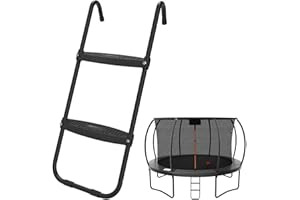 jumpfly Trampoline Ladder, 2 Steps Trampoline Steps with Wide Skid-Proof Universal Trampoline Ladder Accessories