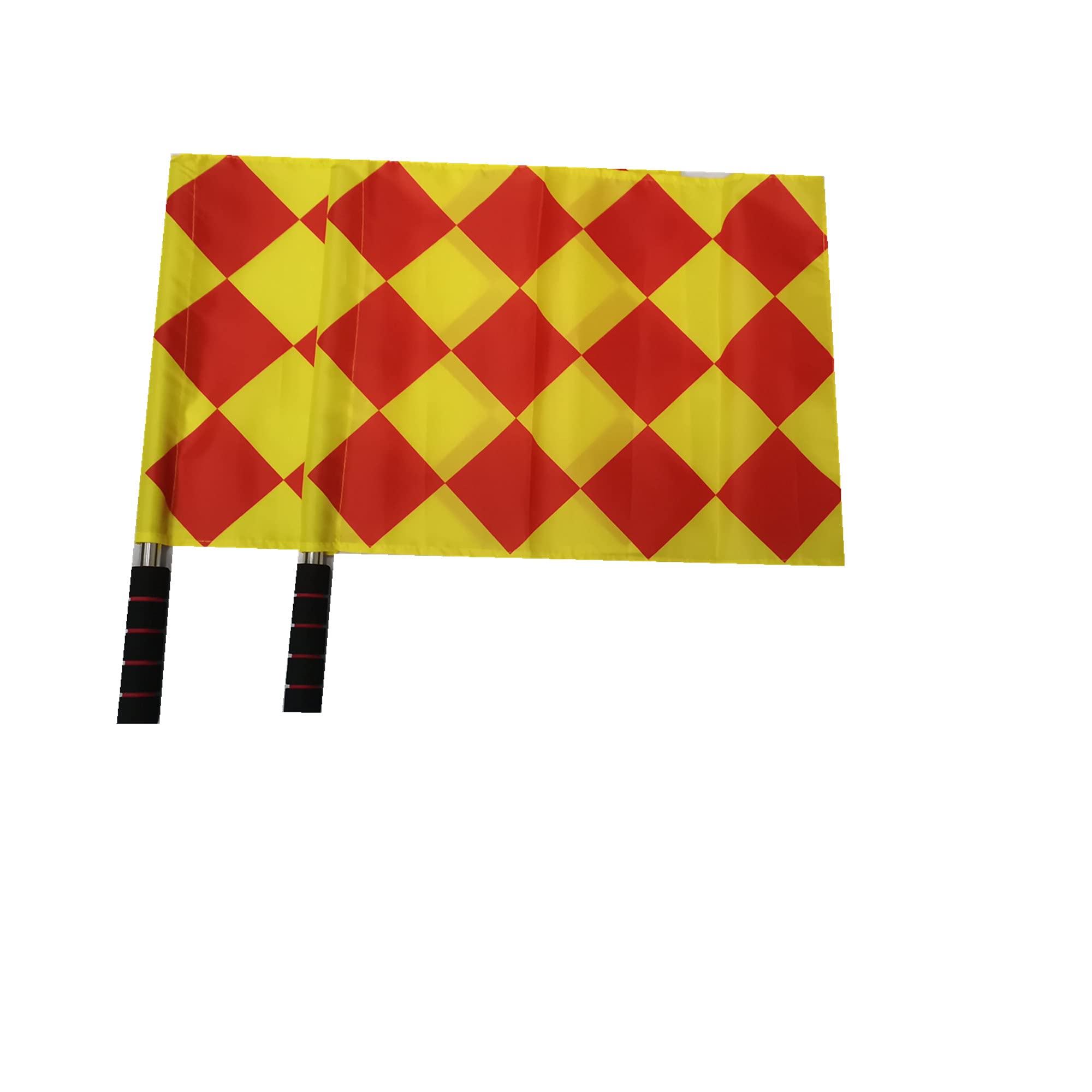 Stormflag 2pcs Sports Referee Flags with Pole Foam Handle Football Hand Flags Rugby Linesman Flags Referees Assistant Equipments Small Signal Flag Stainless Steel for Sports (yellow and red)