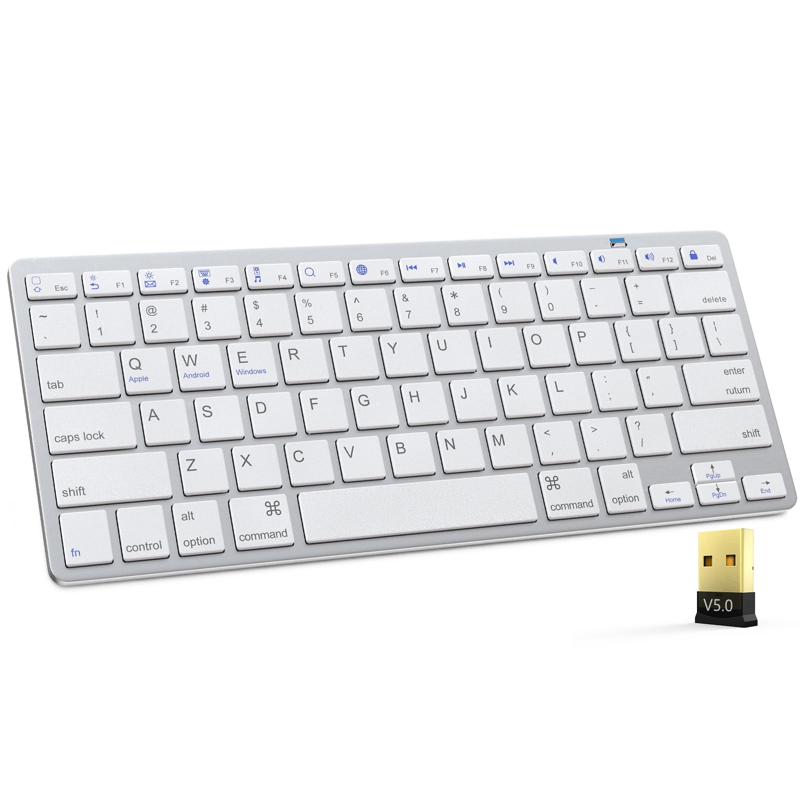 Slim Bluetooth Keyboard Mini Wireless Keyboard for