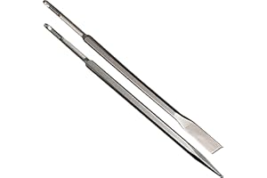 Phyxlyn 24-Inch SDS Plus Chisel Set, 3/4 Inch Flat Chisel and Point Chisel with Sds Plus Shank Ideal for Concrete Demolition, Tile Removal Chisel Tool for SDS Plus Hammer Drill Attachment