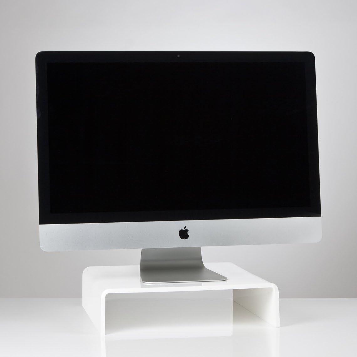 High Quality Gloss White Acrylic Tv/Monitor/Laptop/LCD Stand Computer Screen Riser Plinth Bridge (500 x 400 x 135mm)