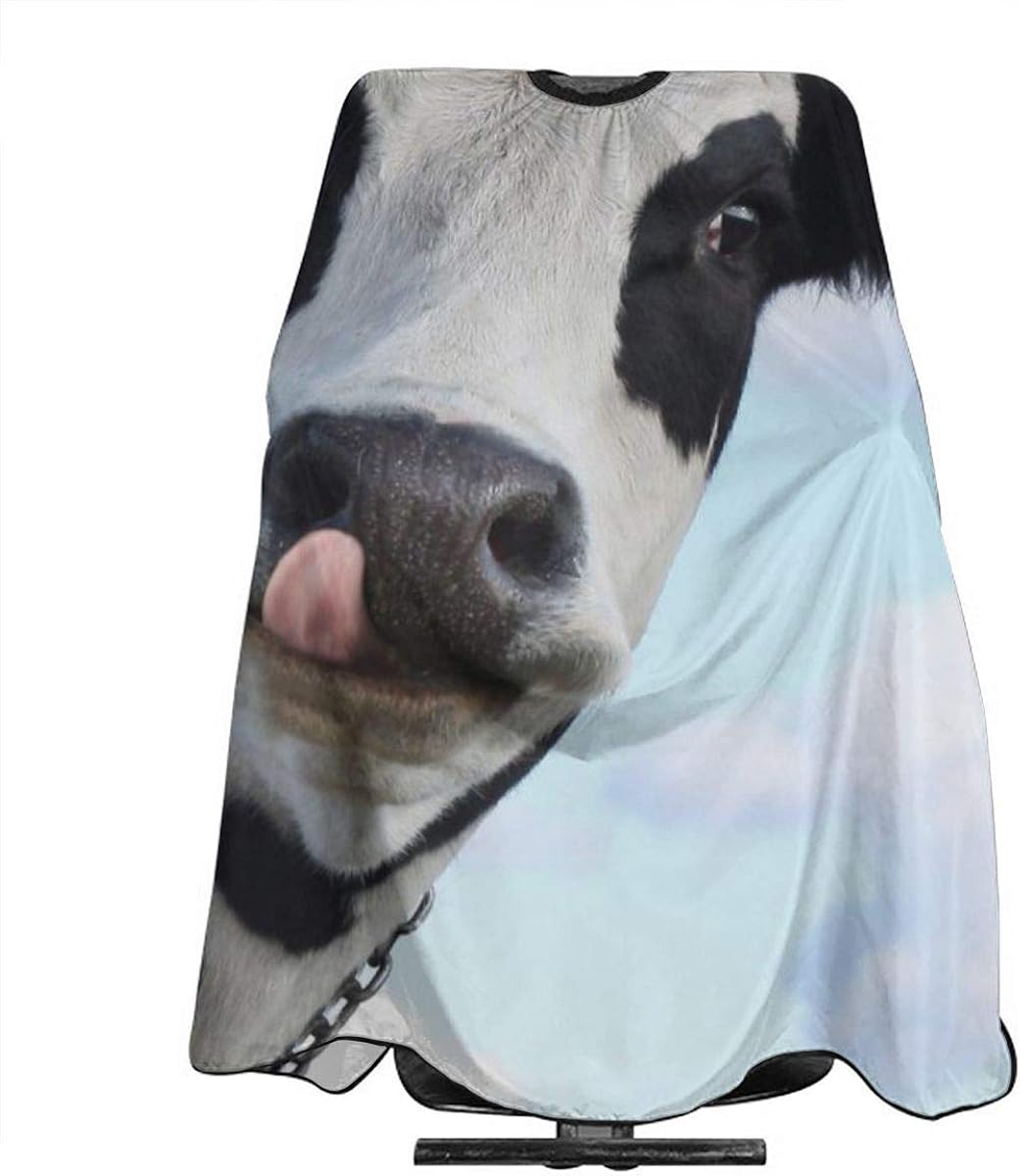 Barber Cape Salon Cape Funny Smiling Cow Antistatic Haircutting Cape