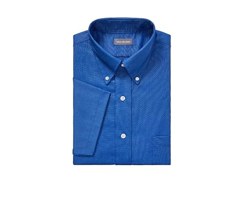 Van Heusen Men's Short Sleeve Dress Shirt Regular Fit Oxford Solid, English  Blue, 3X-Large in Kenya | Whizz 121177981011