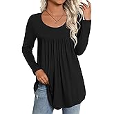 CATHY Womens Long Sleeve Casual Tunic Tops Fall Fashion 2026 Loose Fit Dressy to Wear with Leggings Winter Elastic Shirts