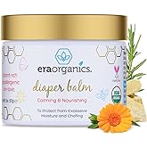 USDA Organic Baby Diaper Balm - Multipurpose Barrier Butt Cream &amp; Ointment | Gentle for Newborns &amp; Toddlers - Organic Skin Superfoods for Chafing, Excess Moisture &amp; Dry, Irritated Skin - Made in USA