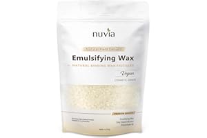 Nuvia Organics Emulsifying Wax, 100% Natural Plant Derived, NF, Cosmetic & Food Grade; 6oz