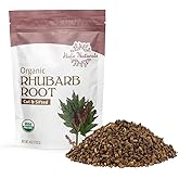 Halo Naturals Organic Rhubarb Root Cut & Sifted, 4 Ounces (Rheum palmatum) USDA Certified | Resealable Pouch| Packaged in The USA