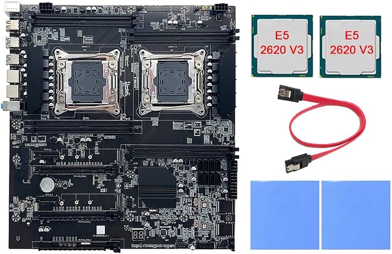 Lodokdre X99 Dual-Socket Mining Motherboard 2xE5-2620 V3 CPU DDR4 LGA2011-3