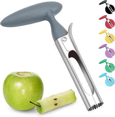 Asdirne Apple Corer with ABS Handle Serrated Stainless Steel Blade Grey