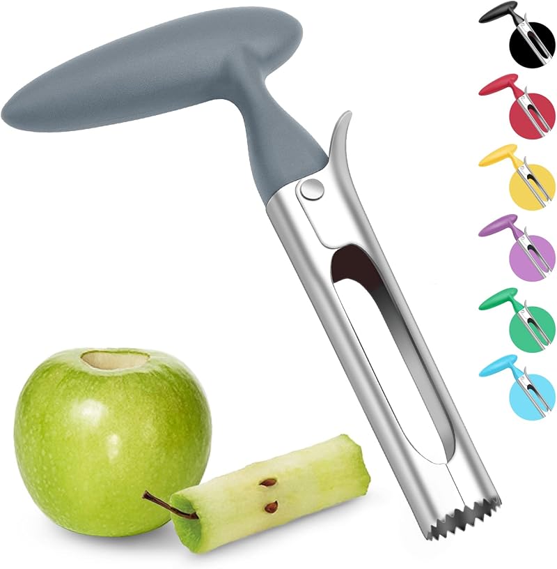 Asdirne Apple Corer with ABS Handle Serrated Stainless Steel Blade Grey