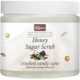 Crushed Candy Cane Honey Sugar Body Scrub Peppermint Exfoliating Sugar Scrub for Smooth, Refreshed Skin by BeBeauty 16oz