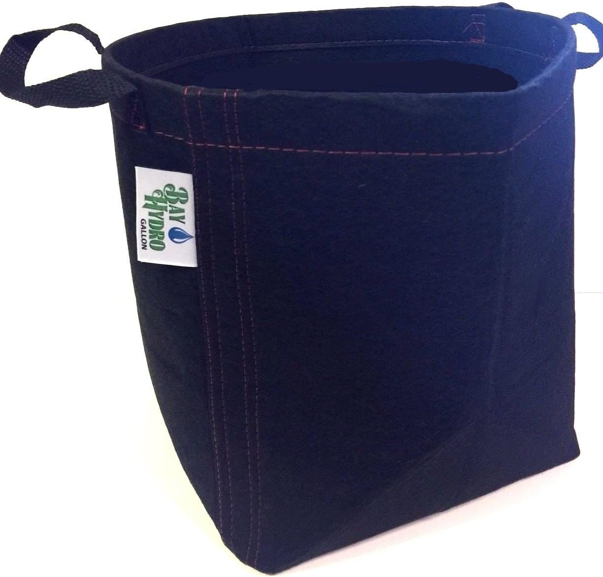 Bay Hydro 7 Gallon Fabric Pots W/Handles Square Bottom - 10 Pack