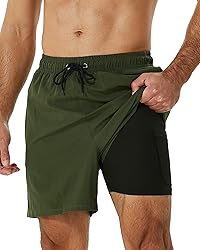 SILKWORLD Mens Swimming Trunks with Compression