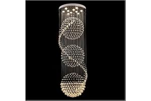 Crystal Chandelier Modern Spectacular LED Spiral Ball Raindrop K9 Ceiling Light Fixture Living Room,Celling Hanging Light
