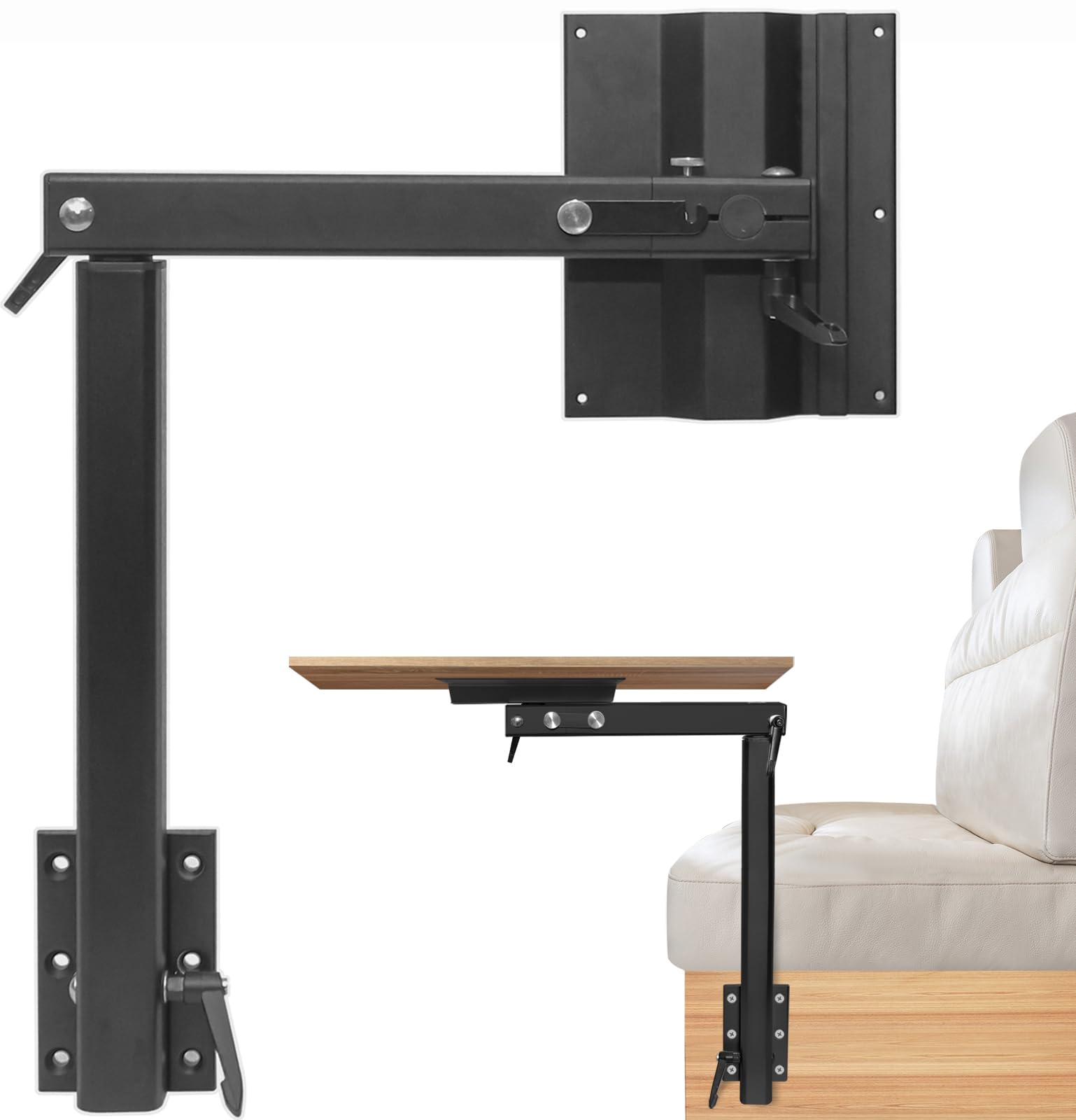 HWHongRV Upgrade RV Table Leg with Folding Table Top, 360 Degree Rotation, Removable Premium Aluminum Alloy, RV Table Leg Bracket, Accessories for Motorhome, Pontoon, Truck