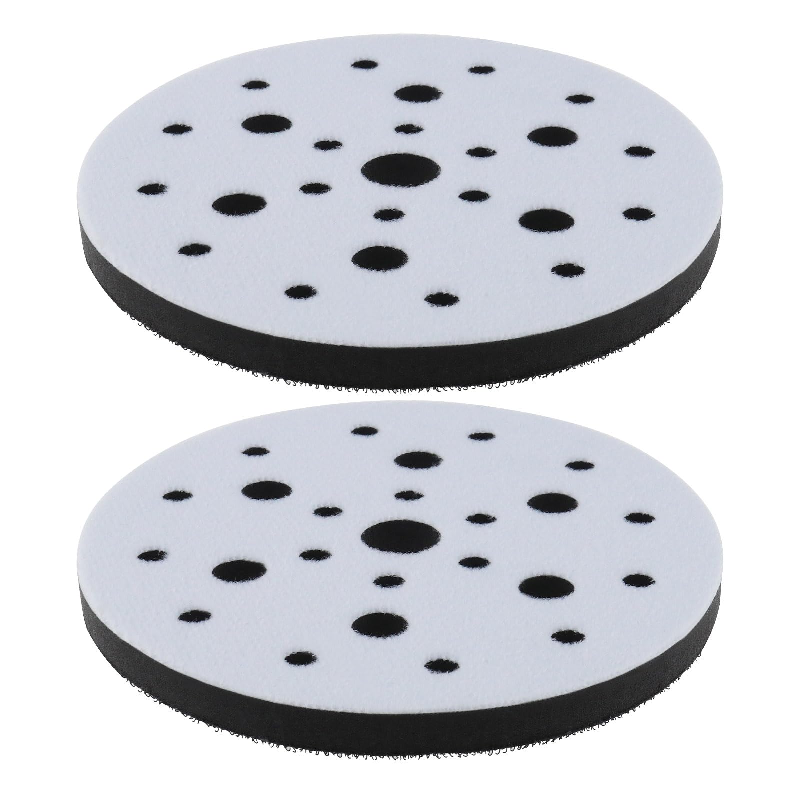 ECSiNG 2PCS Soft Sponge Interface Pad 150mm Diameter 25 Holes Hook & Loop Soft Buffer Sponge Interface Cushion Pad for Sanding Pads