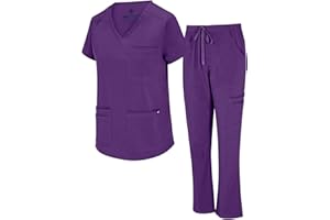 Natural Uniforms Womens 11 Pocket Cool Stretch Cargo Scrub Set with Regular and Petite Sizes