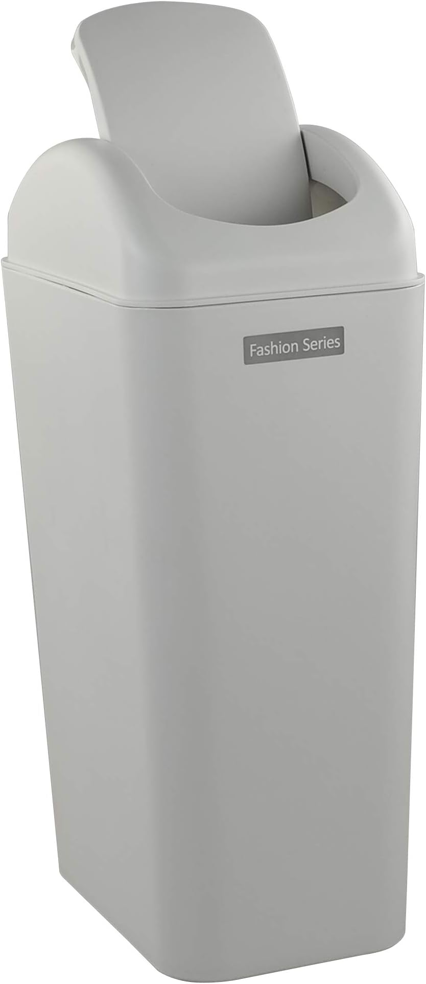 Yubine Plastic Narrow Trash Cans with Lid, Small Swing Trash Bins, 10 L, Grey