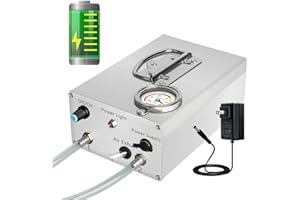 Hantop Adjustable Pulsating Battery Vacuum Pump with Pressure Gauge Compatible with Hantop Cow/Goat Milker