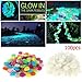 SAVFY 100Pcs Man-Made Glow in The Dark Pebbles Stone for Garden Walkway (Multi Color)