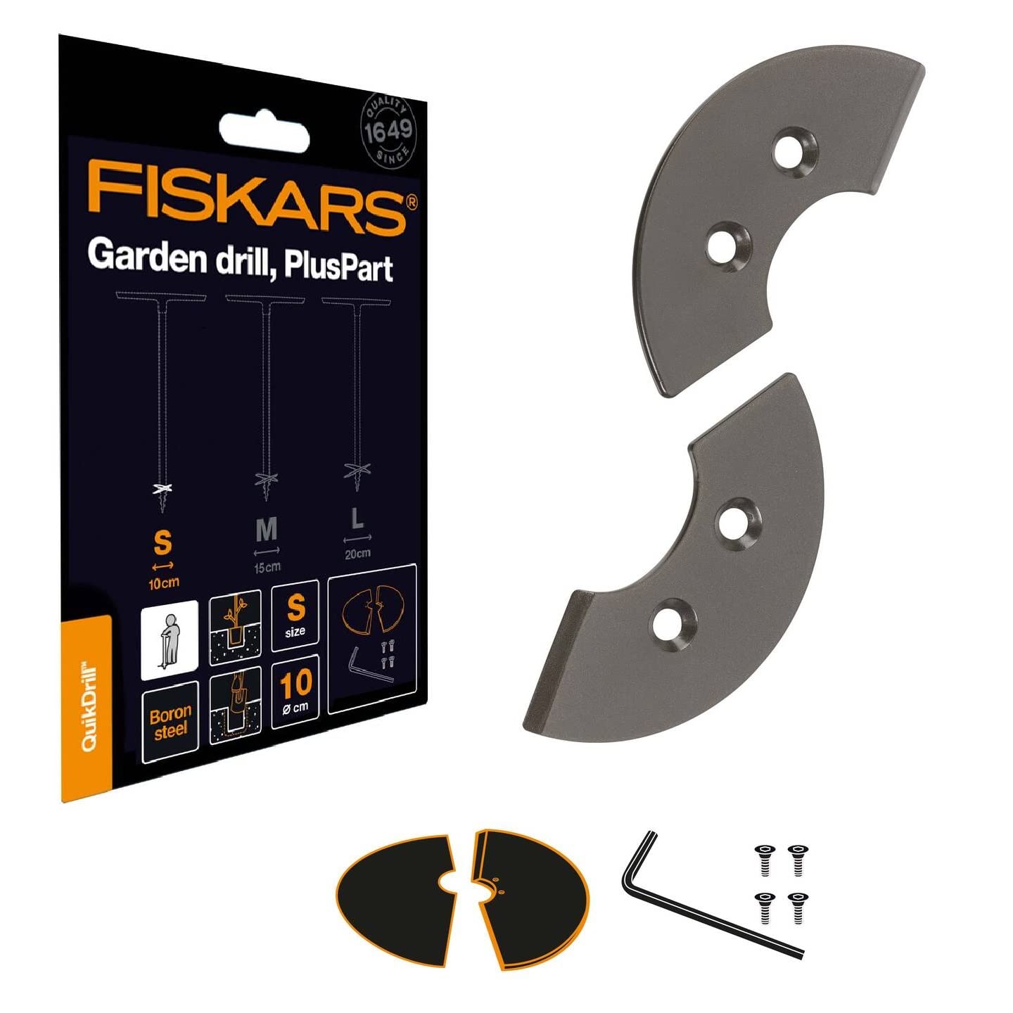 Fiskars Extension for Hand Drill, For Holes up to Ø 100 mm, Silver, QuikDrill, S, 1000637