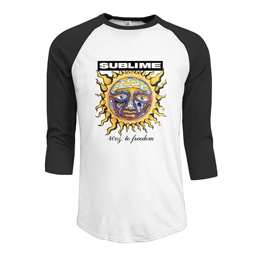 Men's Sublime American Ska Punk Reggae 3/4 Sleeve Raglan T-shirt