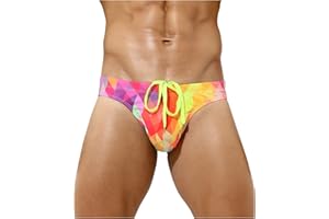 Arjen Kroos Men's Sexy Swim Briefs Printed Swimsuit Beach Swimwear Bikini Sport with Drawstring