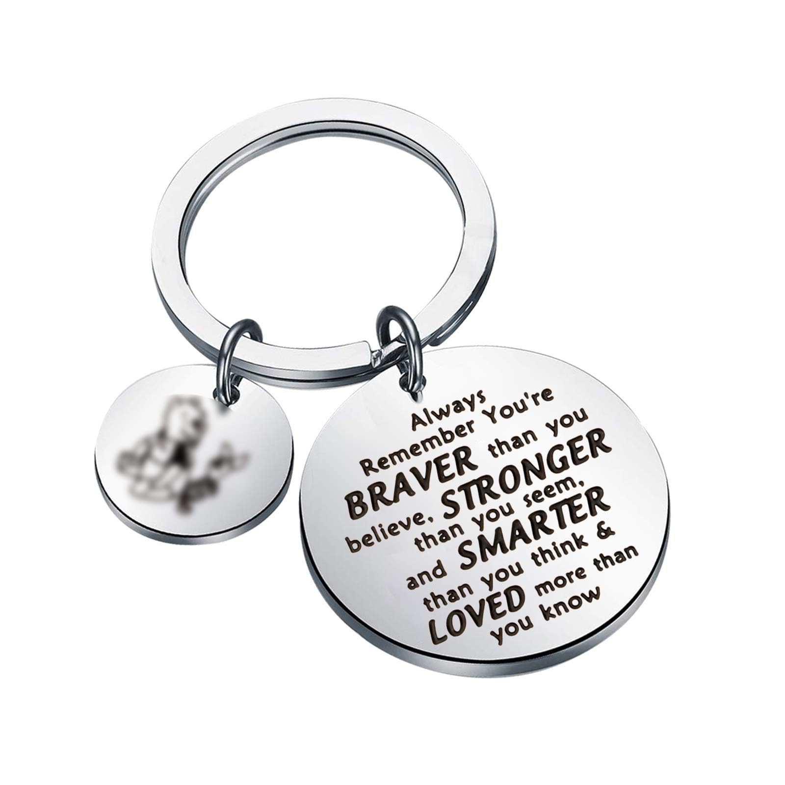 ENSIANTH Friends Keychain Friendship Gift Movie Quotes BFF Inspirational Gifts You Are BRAVER Than You Believe (Braver Keychain-2)