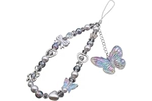 Randomly Send 1 Dopamine Butterfly Phone Chain in 5 Colors, Simple and Sweet Short Phone Lanyard, Portable and Charming Gift 