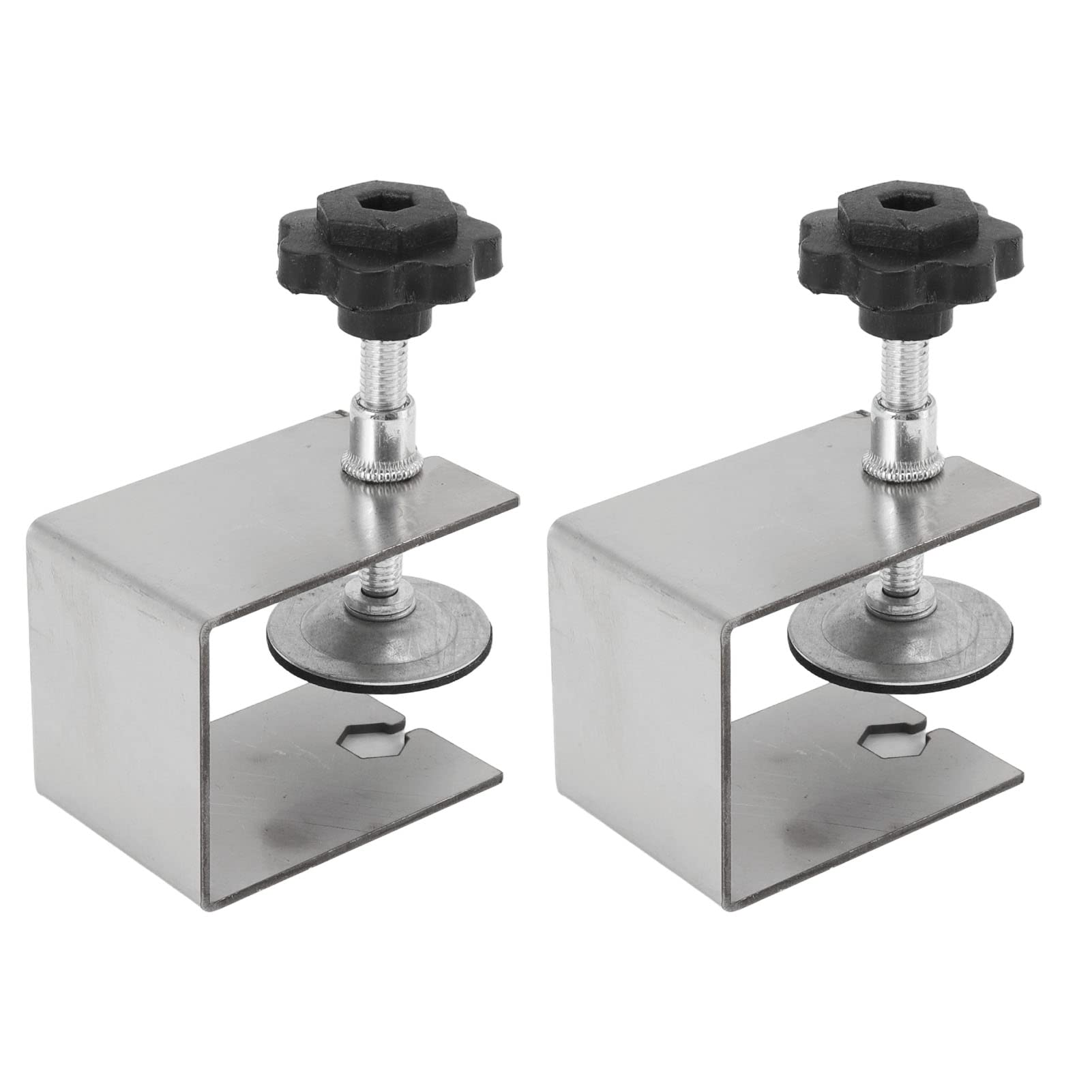 Focket 2pcs Cabinet Drawer Front Installation Clamps, Adjustable Holder, Silver