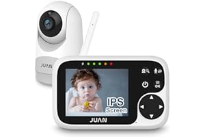 JUAN Video Baby Monitor with Camera and Audio - No WiFi Baby Camera Monitor with 3.2'' IPS Screen for Kids/Pets/Elderly, Pan/Tilt/Zoom Camera, 1000FT, Night Vision, VOX Mode