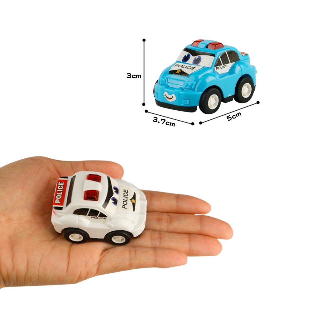 Polizeiauto Spielzeug Rennauto Baufahrzeuge Kinder Zurückziehen Auto Miniaturautos Set für Kinder mit 17 Auto
