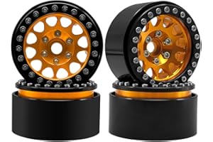 GLOBACT OGRC 4PCS Beadlock Rims 1.9 Inch Wheels RC Rim Hub Aluminum Beadlock Rims for Traxxas TRX4 TRX6 Redcat GEN7 GEN8 Rc4wd D90 Axial SCX10 SCX10 II 90046 SCX10 III AXI03007 12mm Hex 1/10 RC Crawler