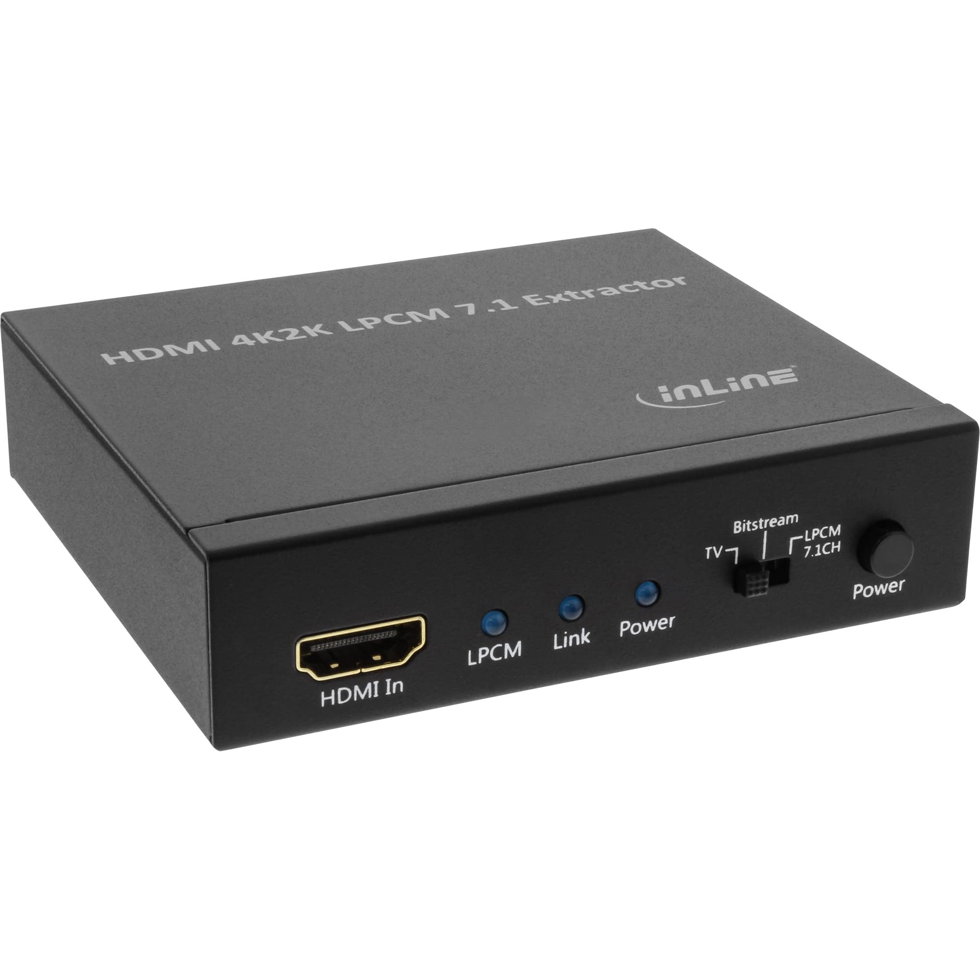 InLine 65007K Extractor/Signal Separator, Input 4K2K HDMI to Output + 7.1 Channel Stereo Audio + Toslink Audio + HDMI