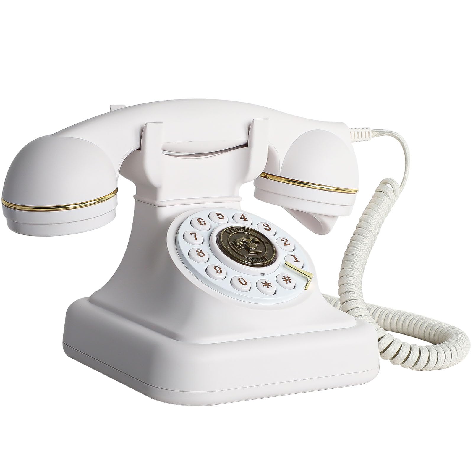 ZLPOWER Audio Guest Book for Wedding Phone Audio GuestBook Record Customized Audio Messages Guest Book Classic Retro Style for Parties Birthdays Rentals (Retro White)