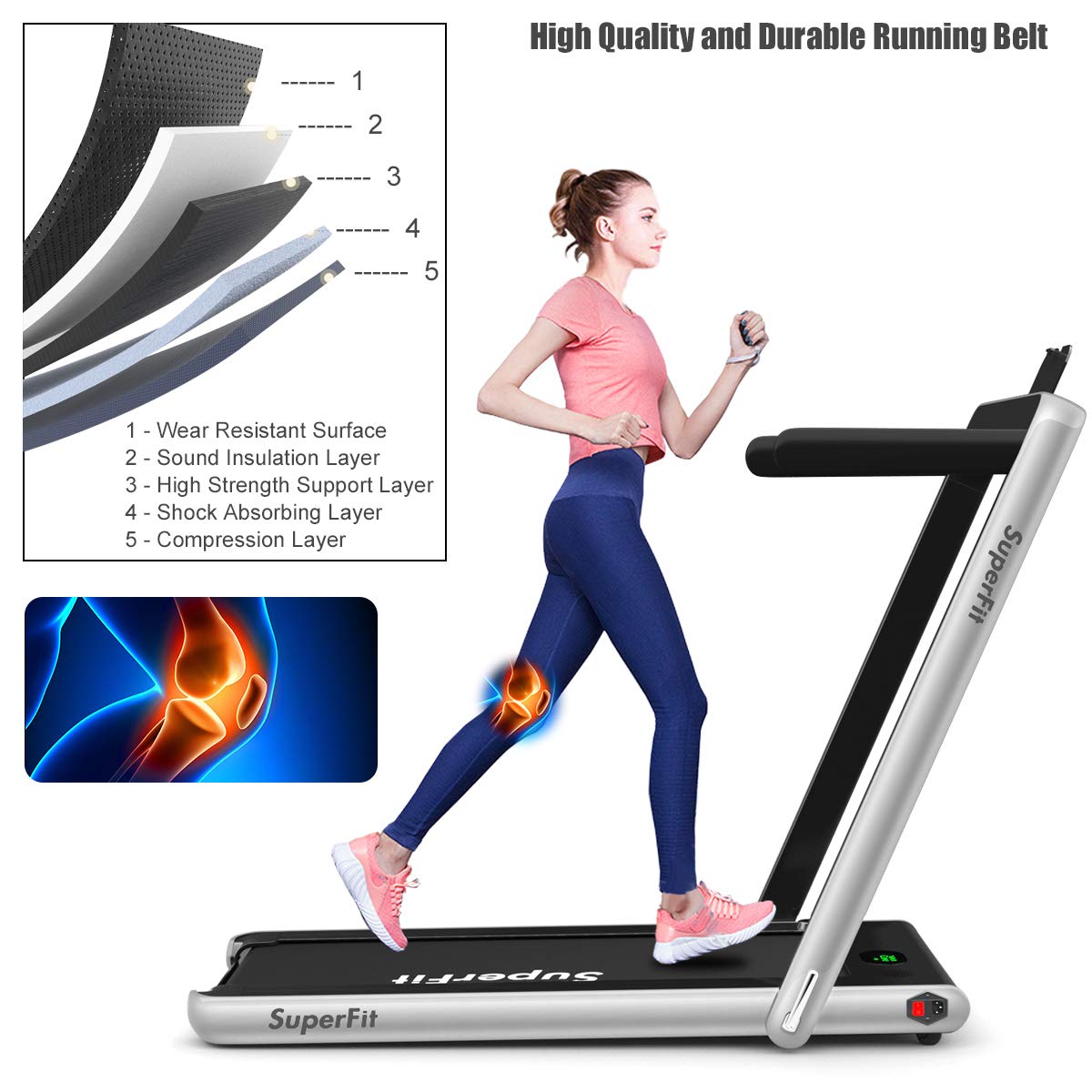 superfit 2.25 hp folding treadmill running machine