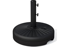 JEAREY Outdoor Umbrella Base Stand, Patio Umbrella Base Water Filled Stand, Patio Outdoor Heavy Duty Umbrella Holder (Black)