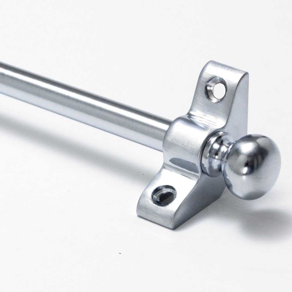 Simplicity Quality Stair Rods 3/8" x 36" Satin Chrome Flat bar Round Finial