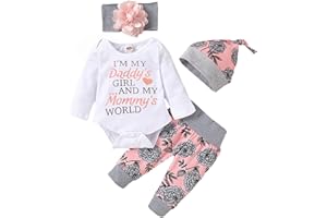 Yvowming Newborn Baby Girl Clothes Infant Baby Ruffle Romper +Pants + Headband Toddler Girl Outfits Set