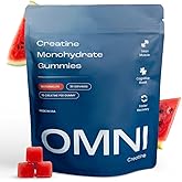 Creatine Monohydrate Gummies - Supports Muscle Growth, Recovery & Brain Function - Convenient & Easy to Take - Great Tasting Watermelon Flavor - 1g per Gummy, Low Sugar - 90 Count